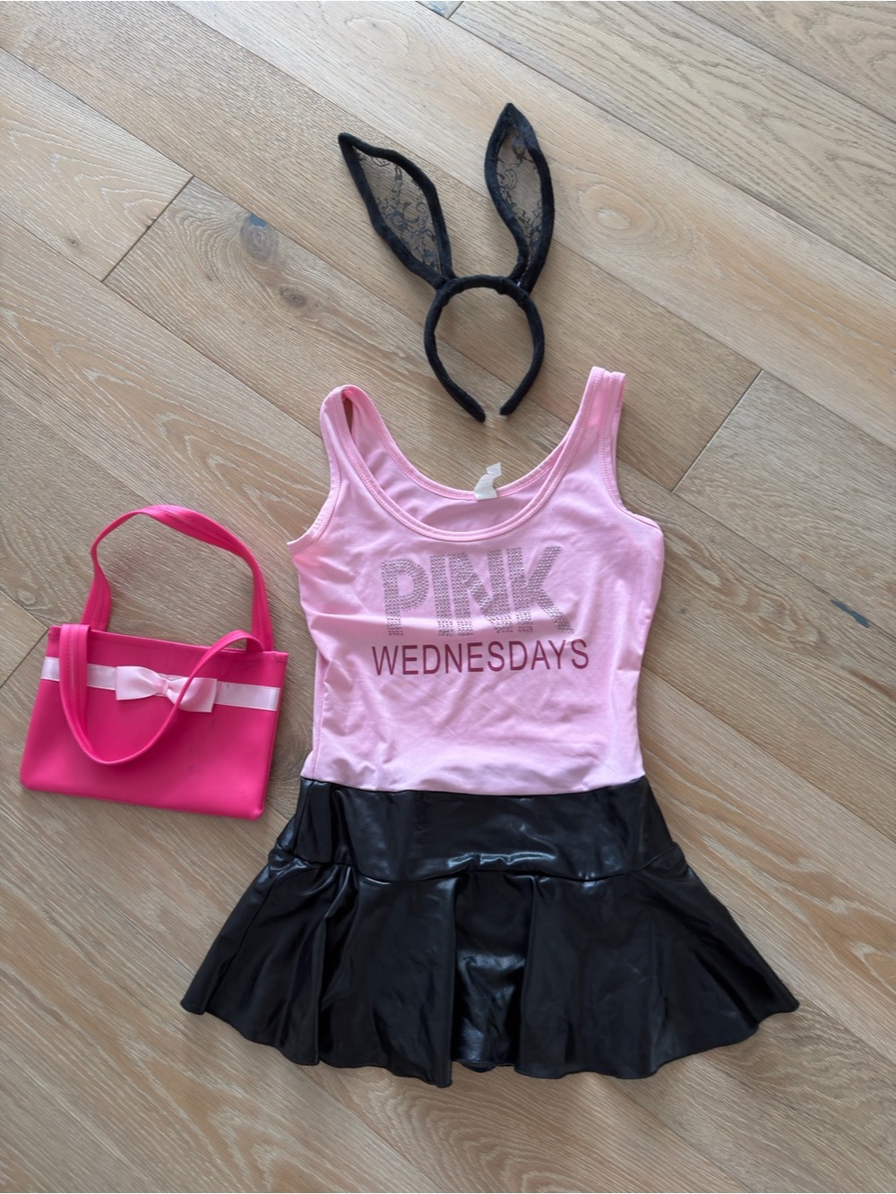 Mean Girls Costume Small Bodysuit Pink "Wednesdays" Tank Top